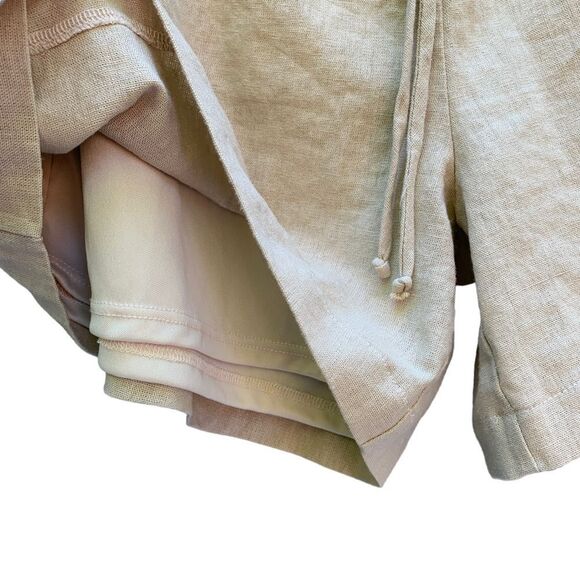 White Birch Dance Through the Night Linen Shorts in Natural boho Lagenlook Large - Picture 11 of 14